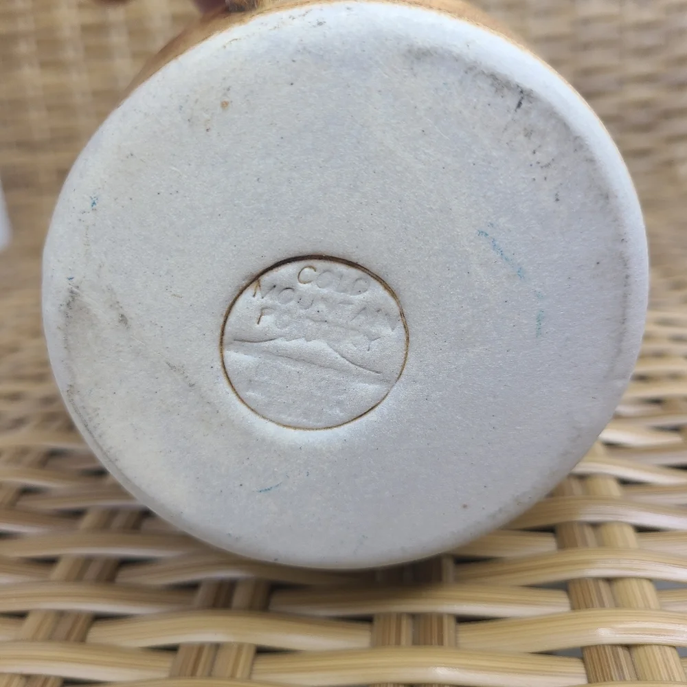 Cold Mountain Pottery Coffee Mug Clearwater Lodge Aspen Leaves Engraved Blue - Picture 13 of 13